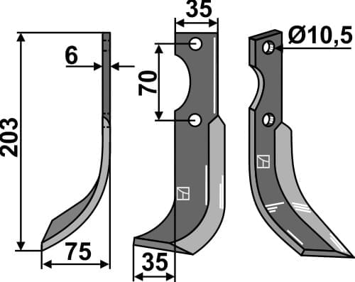 BL27814 Fräsmesser L - passend zu Yanmar 322682782