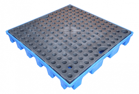 EMP DIBt Auffangplattform 180L | PEHD Gefahrstoffplattform 650 kg Traglast | Euro-Palette 1200x1200 kompatibel