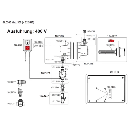 Patura circulating heating system with 93/85 W pump - Model 300