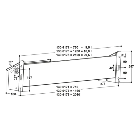 Patura Tränketrog aus Edelstahl Modell 6173 - für Schafe und Ziegen