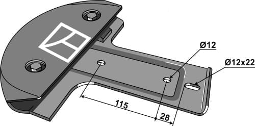 98.KUH-704 Gleitkufe - passend zu Kuhn 56190500/John Deere DC24364