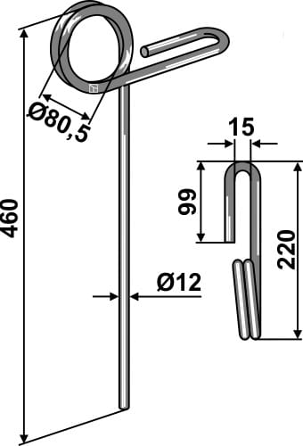 BL29185 Striegelzinken Ø12mm - passend zu Regent 33.76.172 / Simba, Great Plains P01705