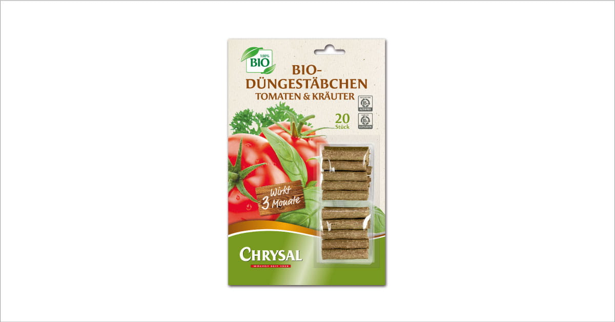 Bio, Düngestäbchen, Tomaten & Kräuter, Chrysal, 20 Stück