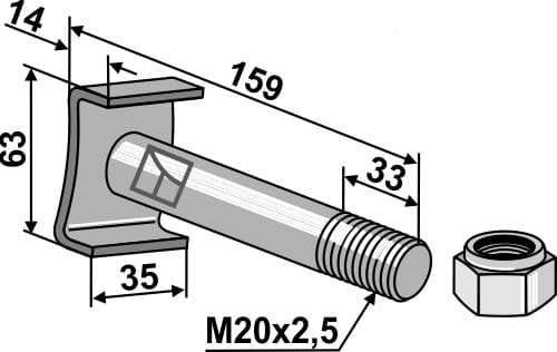 BL4247 Schraube mit Sicherungsmutter - 10.9