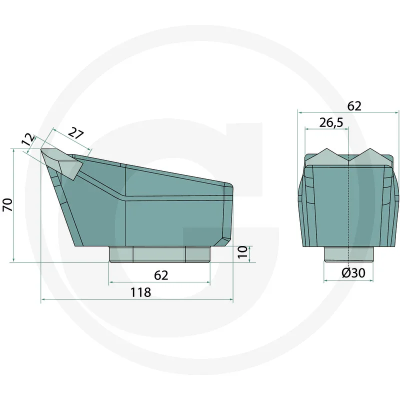 Carbide Hammer Hard Metal - suitable for Bomford