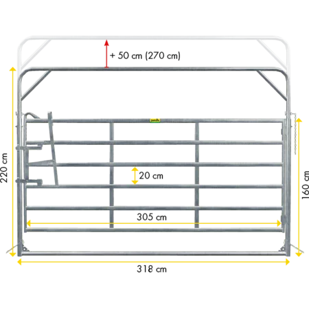 Patura Swing Gate-6, Length 3.18 m – Flexible Gate for Cattle and Horses