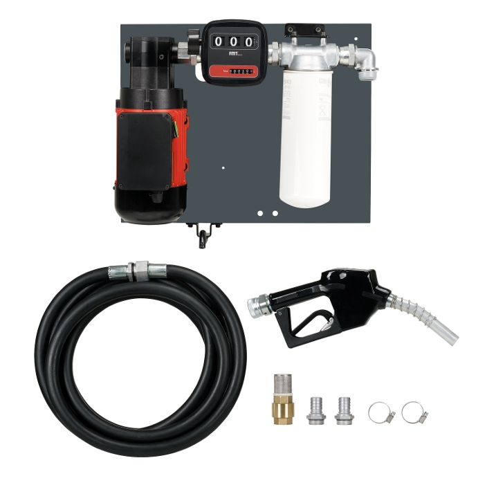 Pressol Industrie Flügelzellenpumpen Set 100 l/min 230V mit Diesel-Wechselfilter & Automatik-Zapfventil ZVABD – 4 m Schlauch