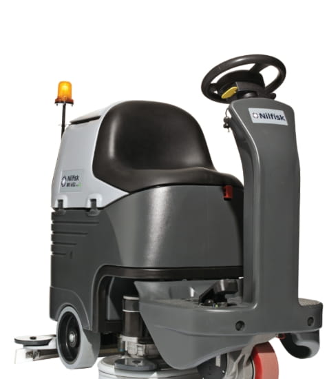 Nilfisk BR 752 ride-on scrubber dryer including charger