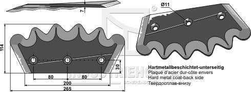 BL29733 Futtermischwagenmesser, links