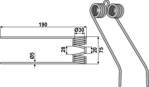 BLET14783 Federzinken - passend zu Claas Quadrant / Rollant - 0008603510