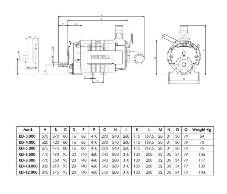 Hertell Vakuumpumpe KD 14100 - 1KD141000, 01KD141000