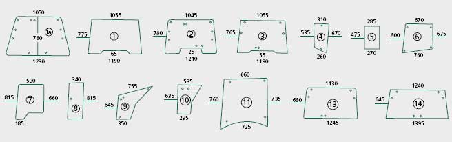 ET31452 Bild-Nr.: 14 - Heckscheibe für Kabine: Fritzmeier Combi Cab 9615 - Case Kombi Kabine, Silent 40