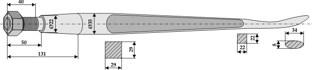 ET74978 Löffelzinken Desvoys 1400mm / M20x1,5