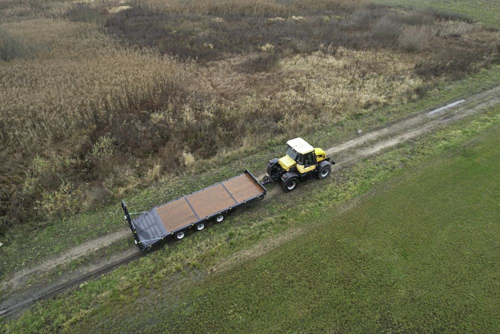 Tractor, Baustoff-Transport, Anhänger, Gelb, Offroad
