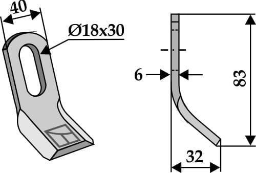 BL3713 Y Messer 83mm - passend zu Howard 203502 / 222022029