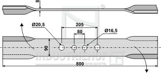 BL27928 Mähermesser R 800mm - passend für Fischer