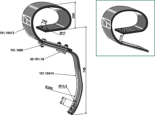 BL101.10407 Blattfederzinken Goliath - passend zu Köckerling