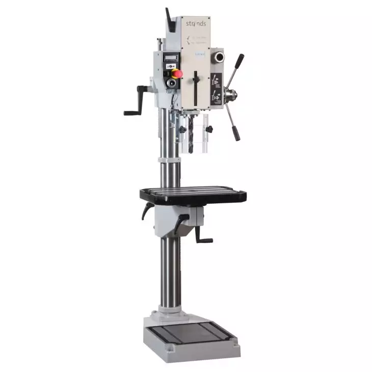 Strands Getriebe Säulenbohrmaschine 30 mm Bohrleistung, Variable Drehzahl, automatischer Vorschub, 2.600 W Motor, MK3-Spindel