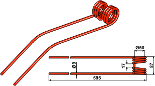ET41020 Federzinken - passend zu CLAAS WS / LINER 9554830