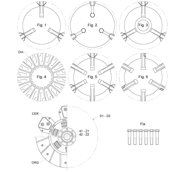 Clutch Do 225/225 K - suitable for Deutz-Fahr 02940401, 1136-02-04.90, 02990403, 03387660, 223000621