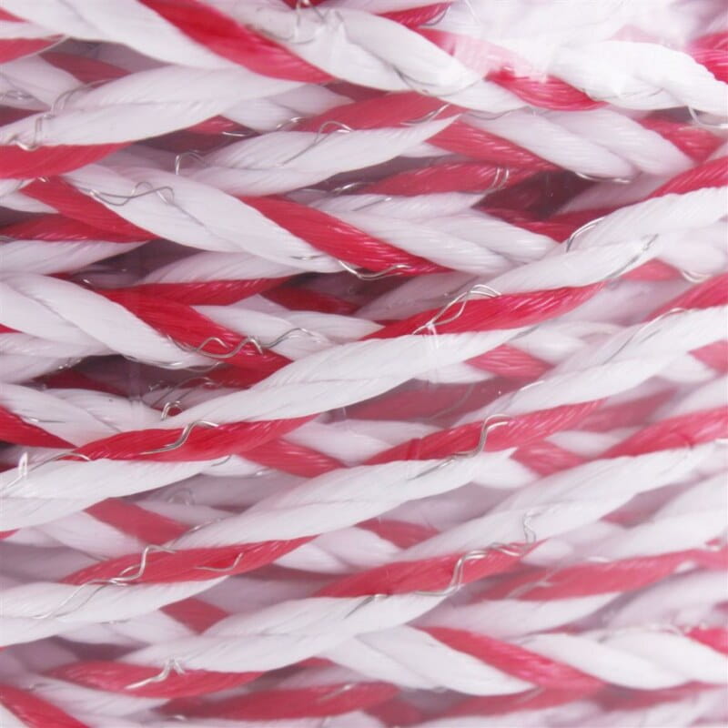 Weidezaunseil / Elektroseil weiß-rot - 6mm / 200m