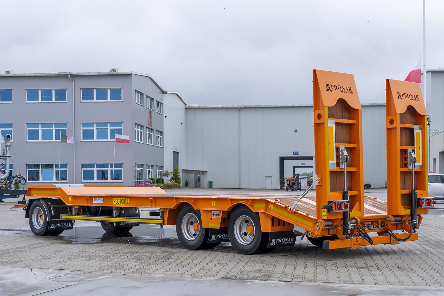 Anhänger, Ladefahrzeug, Transportanhänger, Orange, Nutzfahrzeug