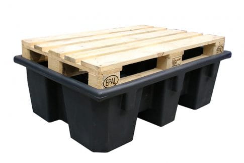 EMP  Auffangwanne für 2 Fässer -  240 L - unterfahrbar | ohne Gitterrost