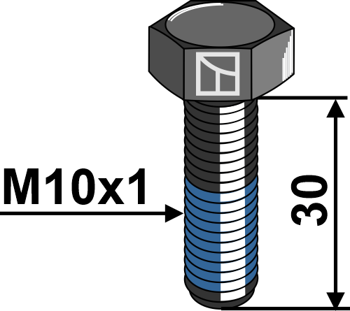 Screw with locking thread M10x1