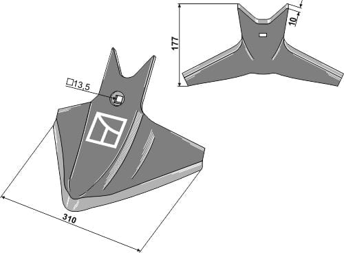 ET44735 Gänsefußschar - passend zu Köckerling 506055 / 506003