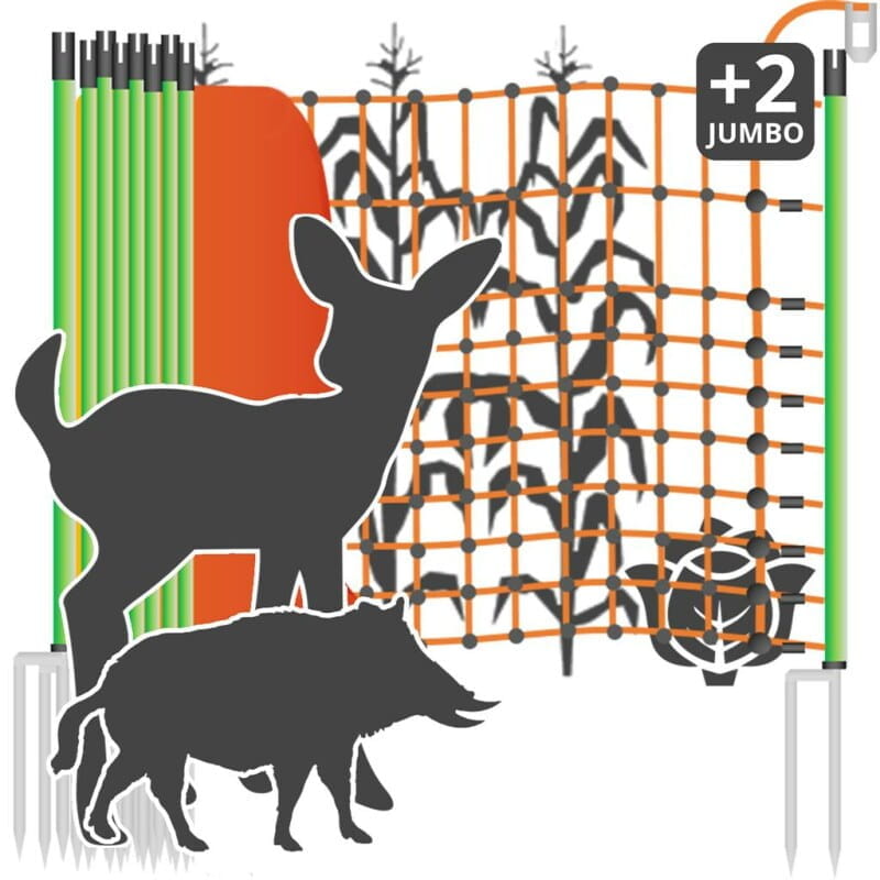 10471 Wildabwehrzaun / Wildschweinabwehr - 25m / 2 Spitzen / 65cm