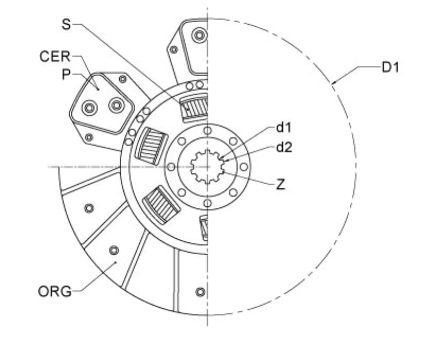 Mitnehmerscheibe 350 sinter - passend zu Renault Serie R 145-54, 155-54, 1451-4 / Temis 650
