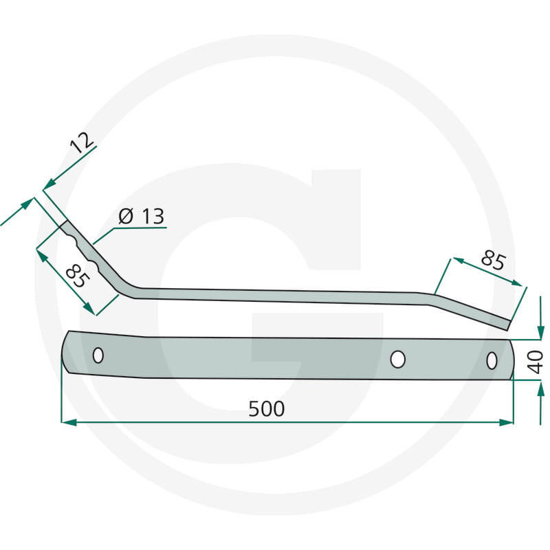 Zinkenarm 500mm - passend zu Kuhn GF 642, 6401T, 6401MH, 6401MHO, 8501T, 8501TO, 8501MH, 8501MHO, 10601TO