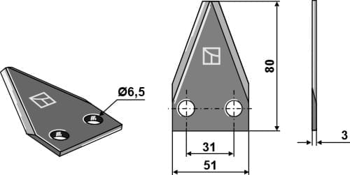 BL29547 Futtermischwagenmesser - passend zu Sgariboldi CL07040 / Walker 16800008