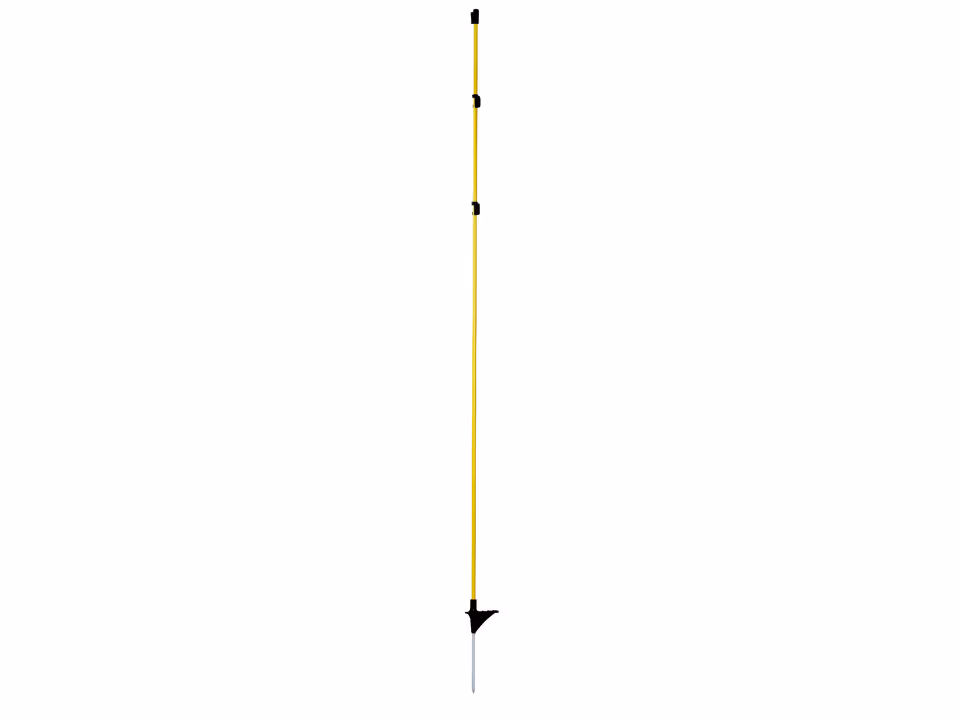 10x Oval-Fiberglaspfahl gelb mit Metallspitze, 152 cm