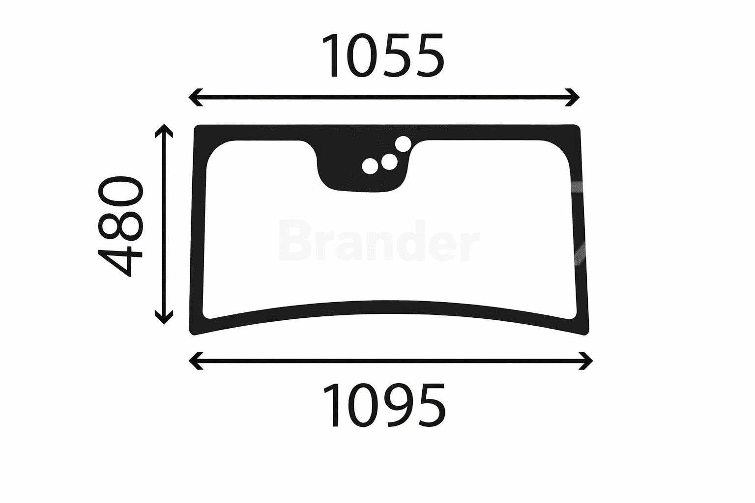 Weidemann rear window - 2070 CX50, 2070 CX80, 2080, 3070 CX60, 3070 CX80 / Wacker Neuson WL52