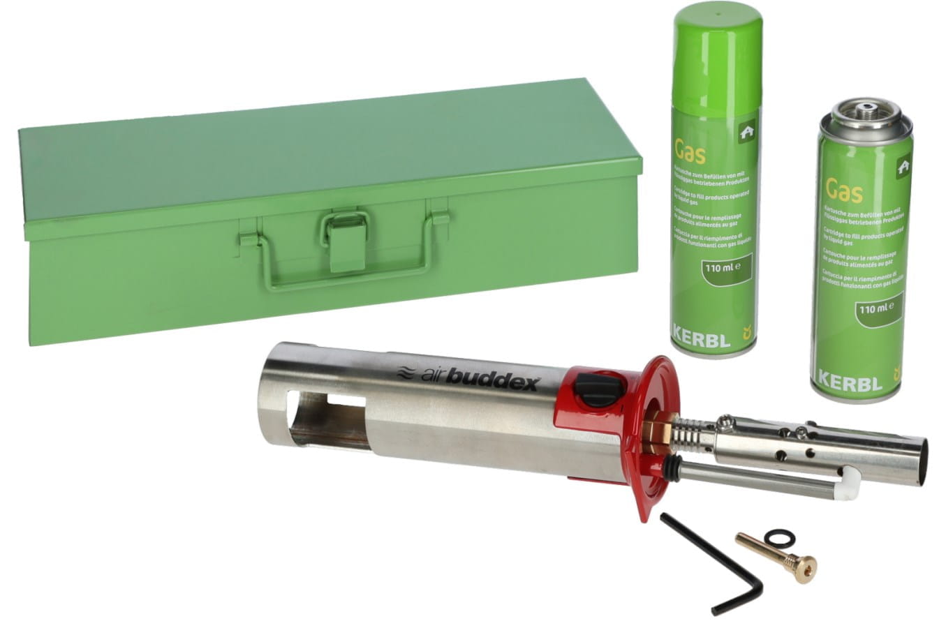 Kerbl Kälber Heißluftenthorner AirBuddex - mit Gaskartusche 100ml
