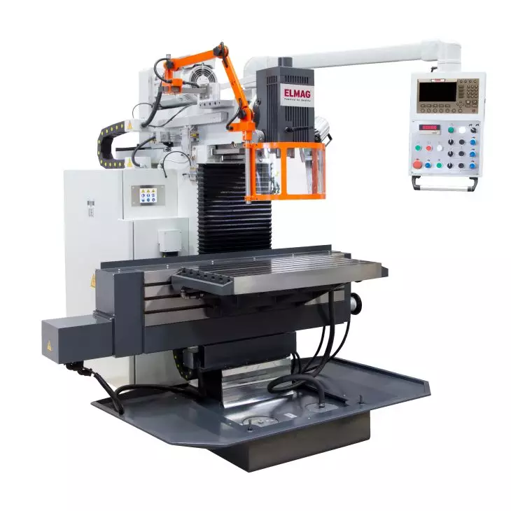 Elmag WFM 210 Servodrive tool milling machine – 50 mm drilling capacity, servo drive, Elmag Start Up Service, digital 3-axis display