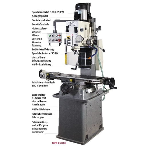 Elmag Getriebe Fräs- und Bohrmaschine MFB 45 GLH