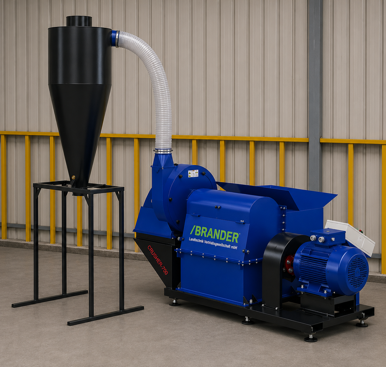 Industrie Hammermühle 86 kW mit Zyklon –  Schlagmühle für Holz, Getreide & Biomasse