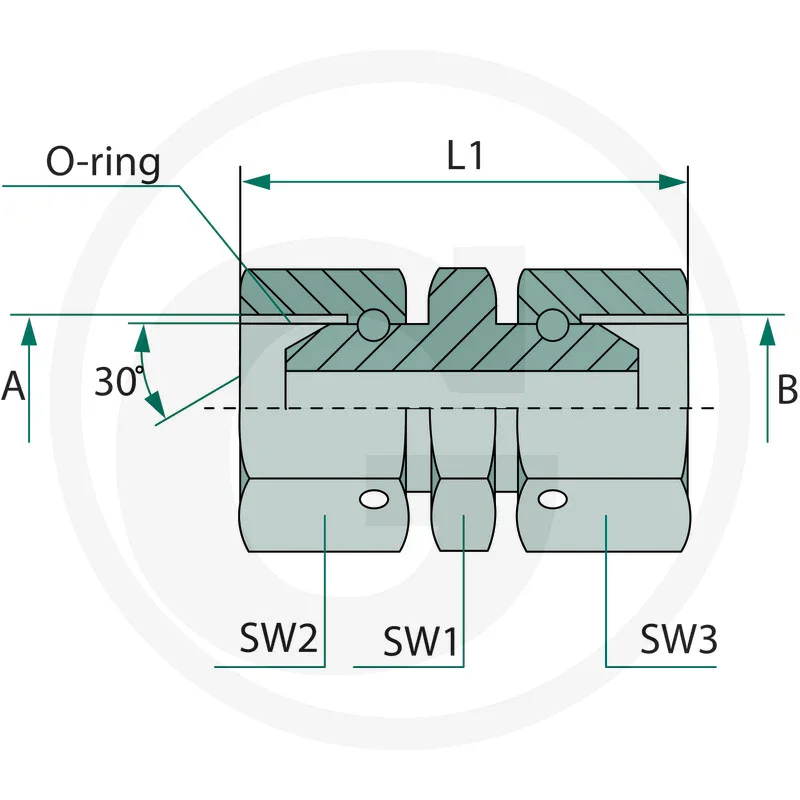 Gerader Adapter Überwurfmutter M12 x 1,5 /  M12 x 1,5