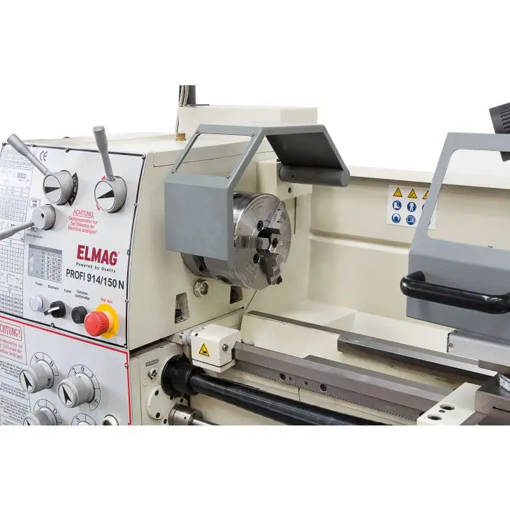 ELMAG Universal-Drehmaschine PROFI 914/150 N, inkl. RÖHM-Drehfutter und Schnellwechsel-Stahlhalter Set System Multifix, betriebsbereit; Spitzenweite 914 mm