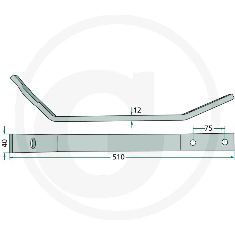 Bras de coupe 510 mm - compatible avec les modèles Pöttinger HIT 40, 47 et 54