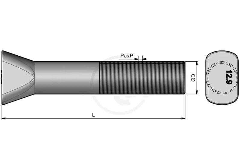 BL17835 AC Schraube + Mutter 16x90 T. 2 flach - BTC2M1690-NY