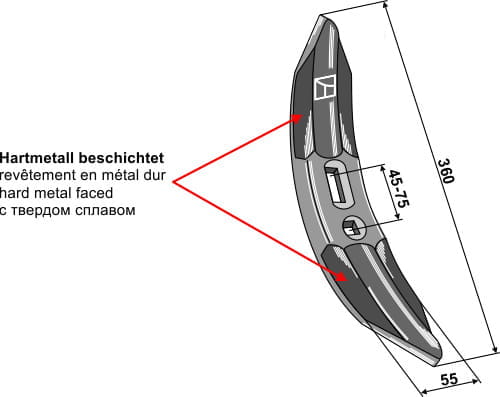 BL28758 Spitzschar Hartmetall - passend zu Amazone / BBG