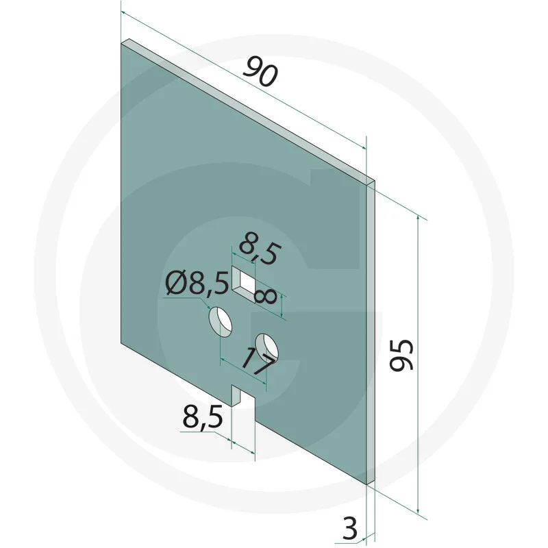 Abstreifer 90x95x3mm - passend zu Lemken