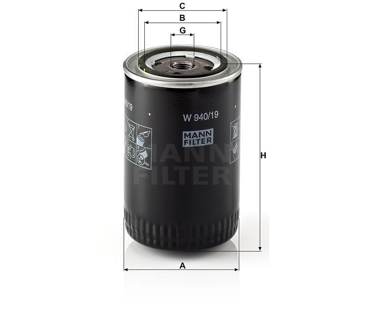 BLW94019 Mann Filter W 940/19 Wechselfilter SpinOn