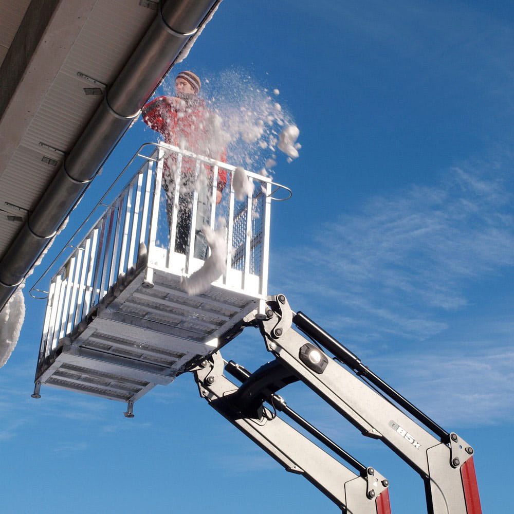 Fliegl Arbeitsbühne 2500x920x1100 mm – Euronormaufnahme, verzinkt, seitlicher Einstieg
