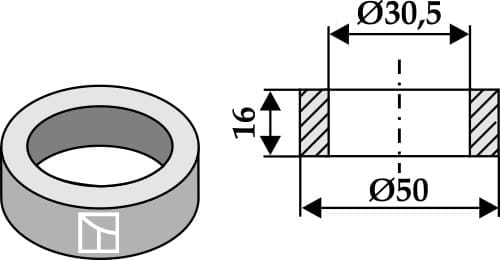 BL63-IND-900 Mittelbuchse 16xØ30,5xØ50 - passend zu Agromet