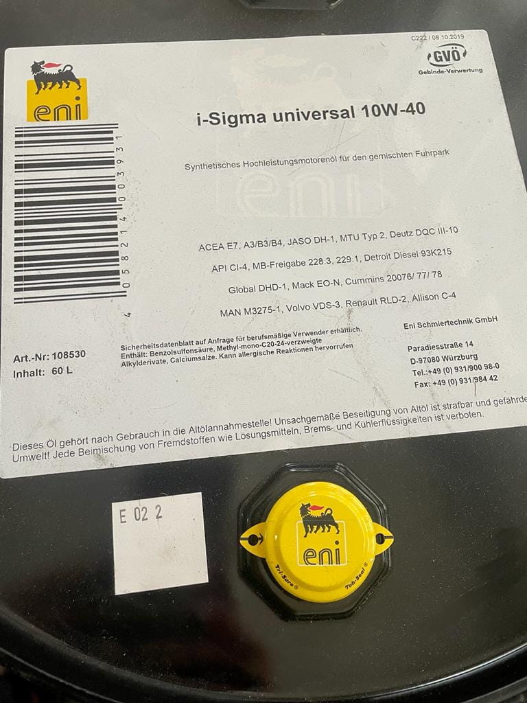 S002474 ENI I-SIGMA UNIVERSAL 10W40 - 60L