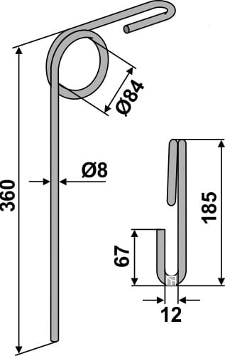 BL29187 Striegelzinken Ø8mm - passend zu Stegsted 85234000 / Taarup